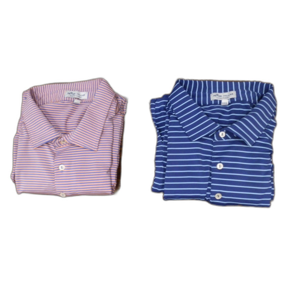 Peter Millar Striped Summer Comfort Polo Shirts Men's Size XL Lot of 2 - Picture 1 of 5